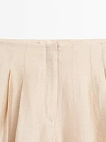 Pantalon à pinces fluide lin mélangé