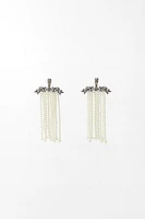 RHINESTONE PEARL WATERFALL EARRINGS