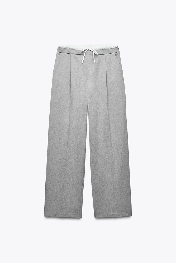 PANTALON LARGE À TAILLE DOUBLE