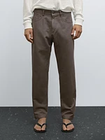Lightweight relaxed fit denim-effect trousers