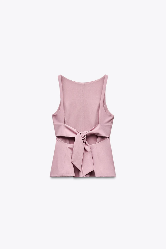 PEPLUM BOW TOP