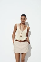 STRIPED BELTED CULOTTES