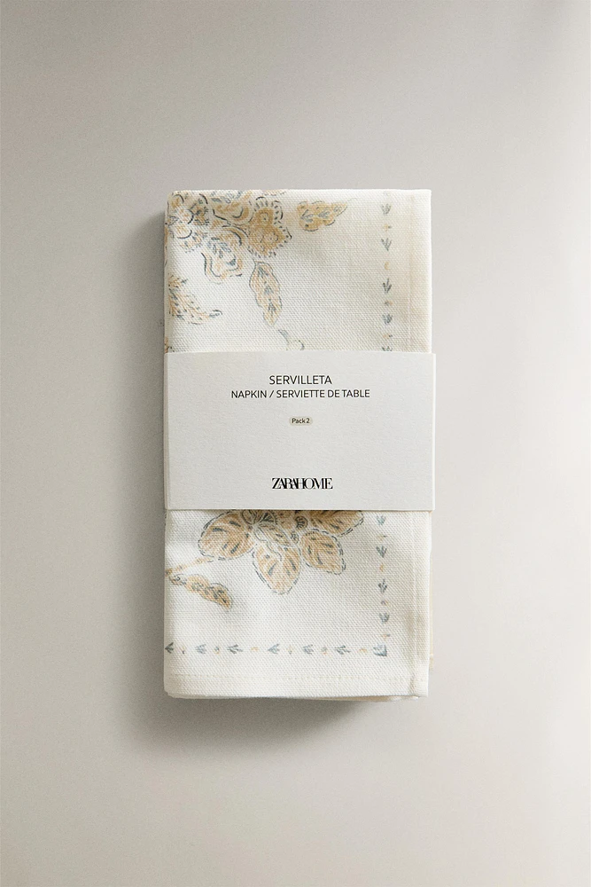 SERVIETTE DE TABLE IMPRIMÉ FLORAL