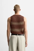 T-SHIRT EN MAILLE DÉBARDEUR LIN - VISCOSE