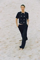 SHORT SLEEVE DOUBLE BREASTED BLAZER