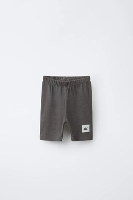 RIB CYCLING SHORTS WITH LABEL