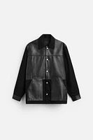 CONTRASTING LEATHER JACKET