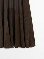 Flounce midi skirt with yoke detail