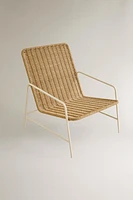 WOVEN OUTDOOR CHAIR WITH METAL FRAME