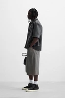FAUX LEATHER OVERSHIRT