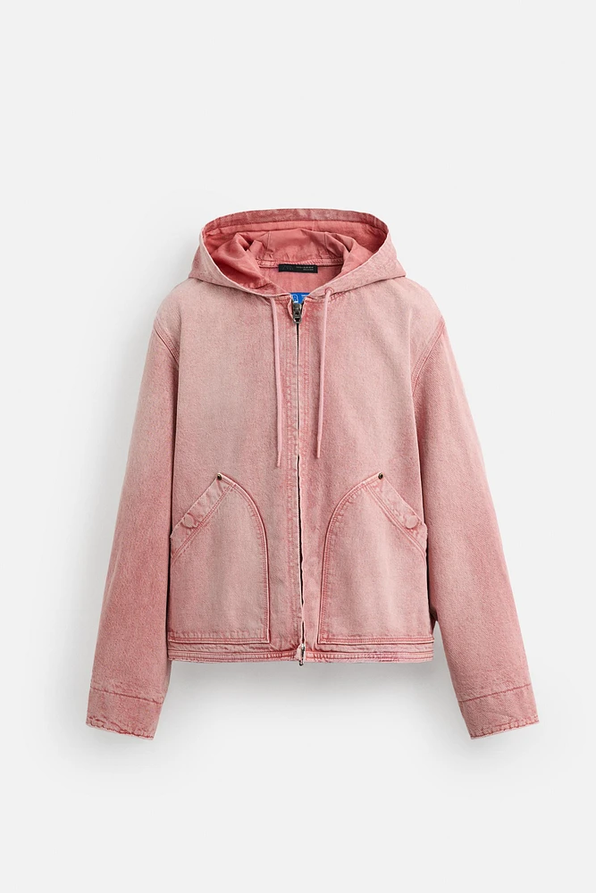 VESTE DÉLAVÉE À CAPUCHE