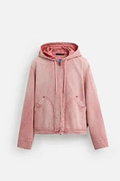 VESTE DÉLAVÉE À CAPUCHE