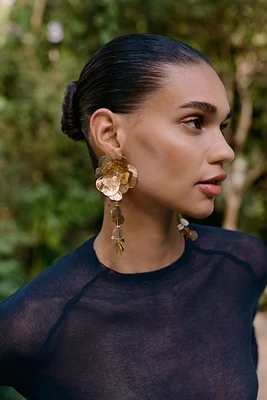 RAISED FLOWER EARRINGS