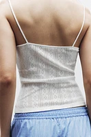 LACE TRIM POINTELLE TOP