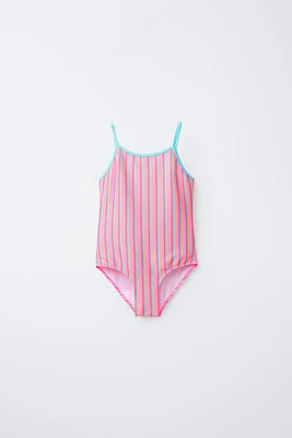 6-14 ANS/ MAILLOT DE BAIN À RAYURES MULTICOLORE