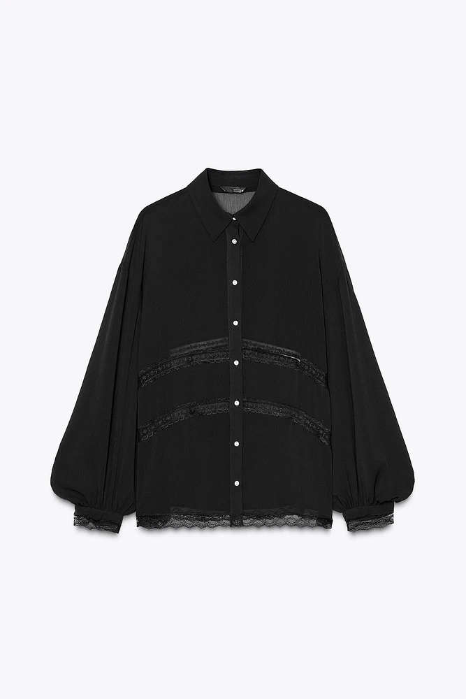 CHEMISE FLUIDE AVEC ENTRE-DEUX