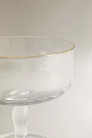 RAISED GLASS WITH GOLD RIM
