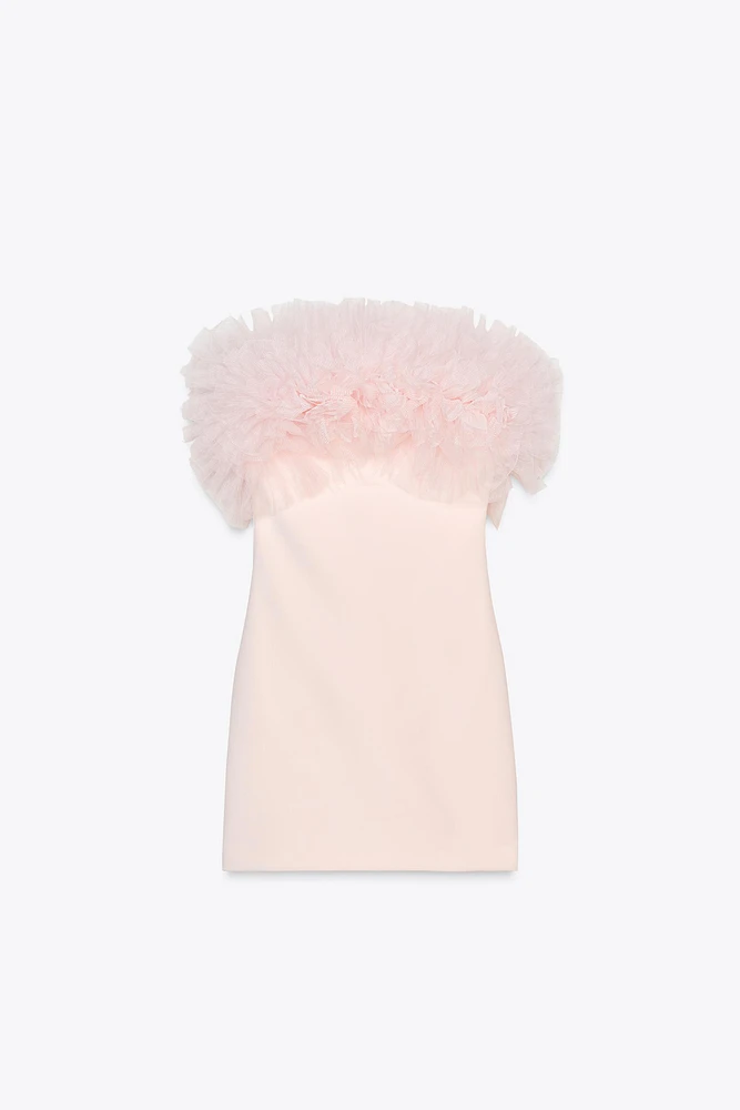 VOLUMINOUS TULLE MINI DRESS