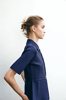 PLAIN KNIT BELTED JACKET