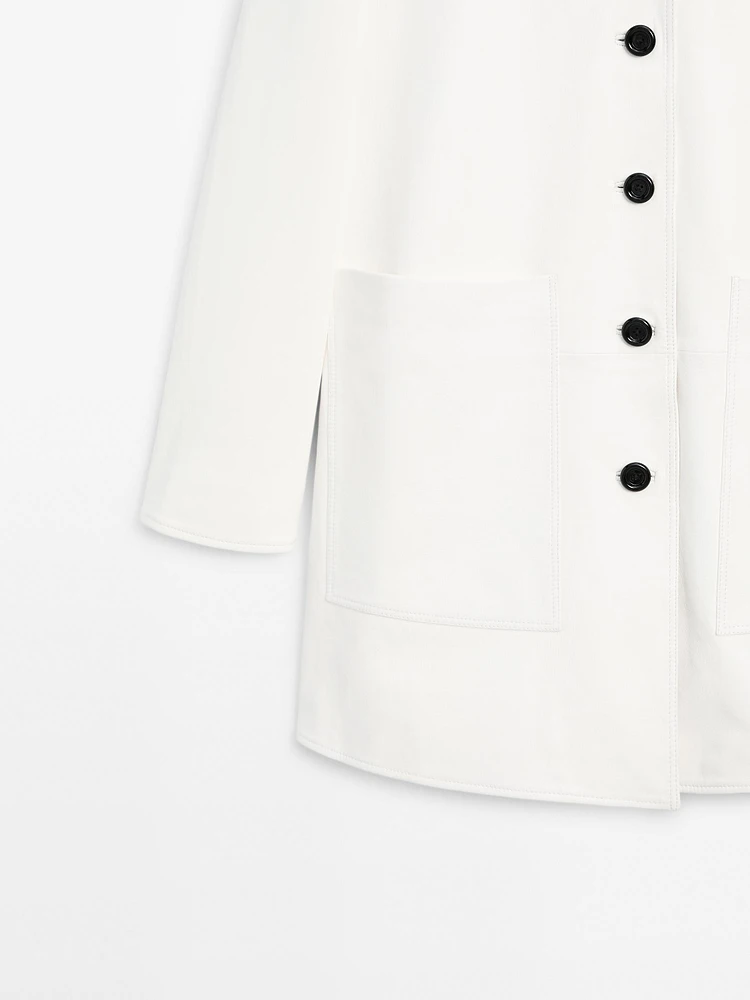 Medium nappa leather coat