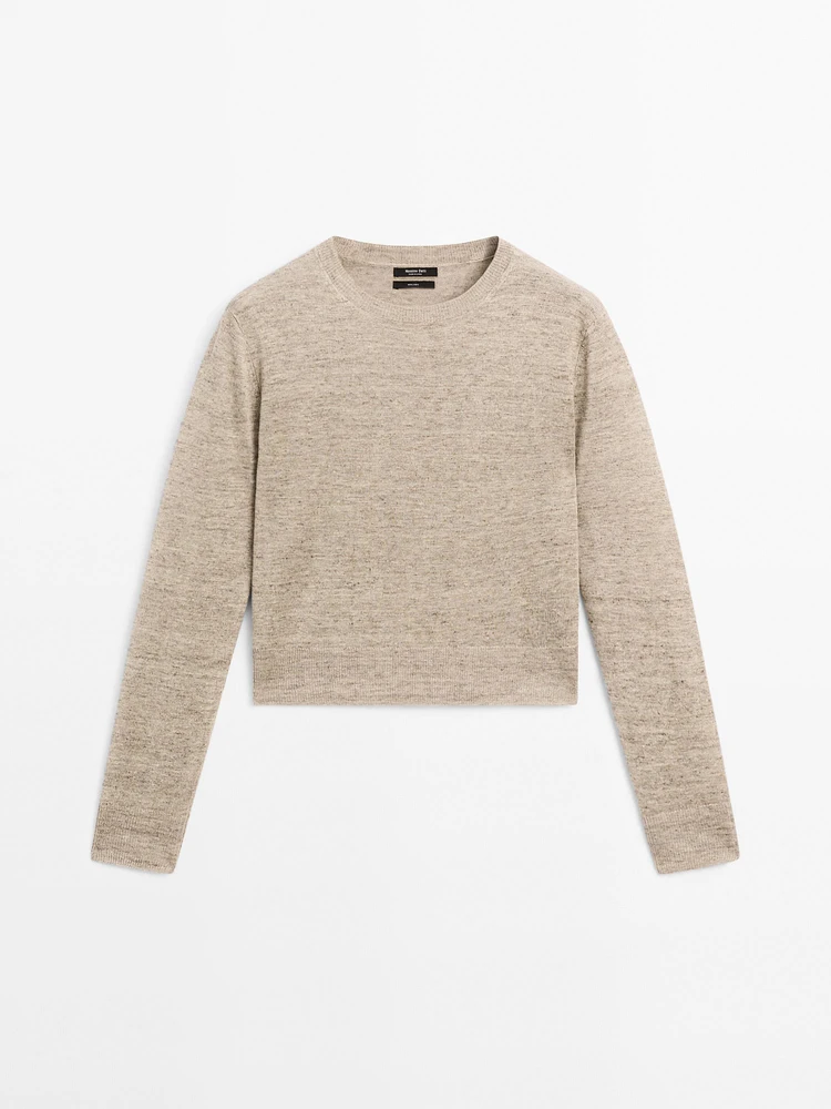 Pull en maille chinée 100 % lin