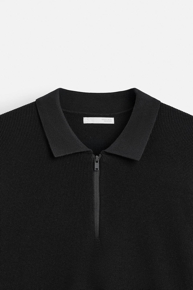 QUARTER ZIP KNIT POLO