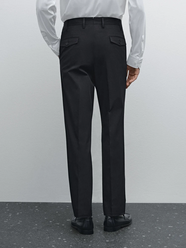 Cotton blend stretch trousers