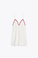 SHORT DRESS WITH CONTRASTING RIB TRIM