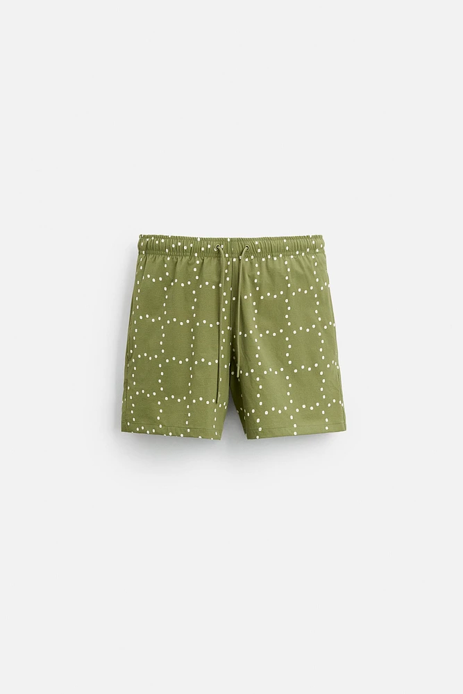 ABSTRACT PRINT MID-LENGTH SWIMSUIT