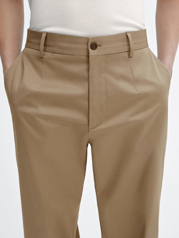 100% cotton twill relaxed fit trousers