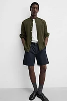 PLEATED REGULAR FIT BERMUDA SHORTS