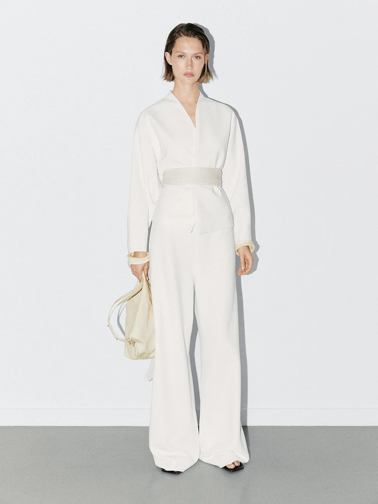 High-waist palazzo trousers - STUDIO