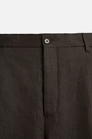 100% LINEN PLEATED PANTS
