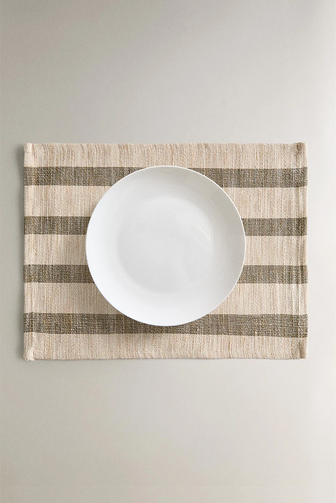 SET DE TABLE JUTE RAYURES (LOT DE 2)