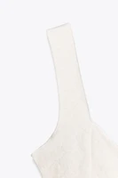 STRETCH JACQUARD PEPLUM TOP