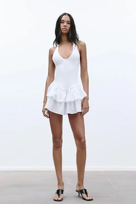 ROBE BIMATIÈRE À ENCOLURE AMÉRICAINE
