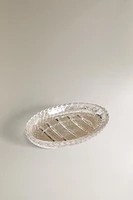 MERCURIZED GLASS BATHROOM SOAP DISH