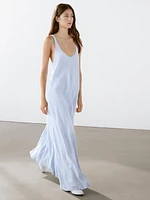 Robe longue fluide dos fantaisie