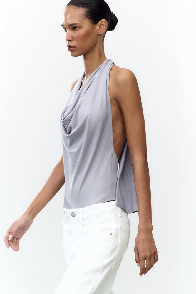 FLOWY HALTER BODYSUIT
