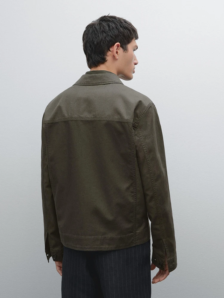 Veste coton et lin avec poches