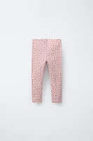 PRINTED RIBBED LEGGINGS