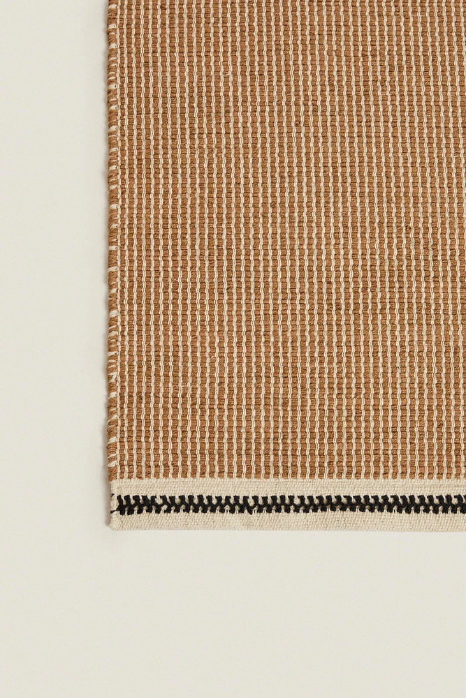 NON-SLIP STRIPED JUTE RUG