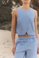 TOP GILET À RAYURES