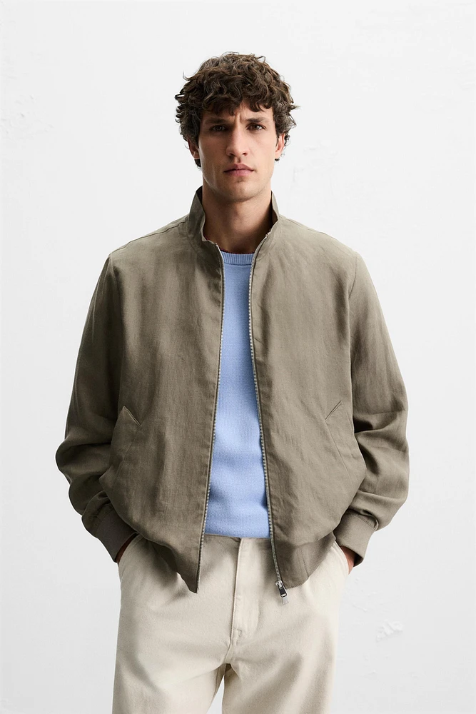 BLOUSON BOMBER 100 % LIN