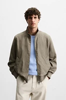 100% LINEN BOMBER JACKET