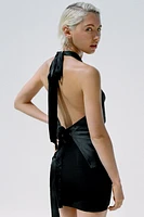 HALTER SATIN EFFECT TOP