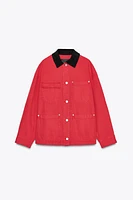 ZW COLLECTION CONTRAST COLLAR OVERSHIRT