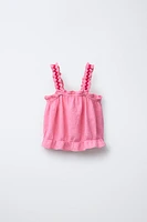 WAVY TRIM STRUCTURED TOP