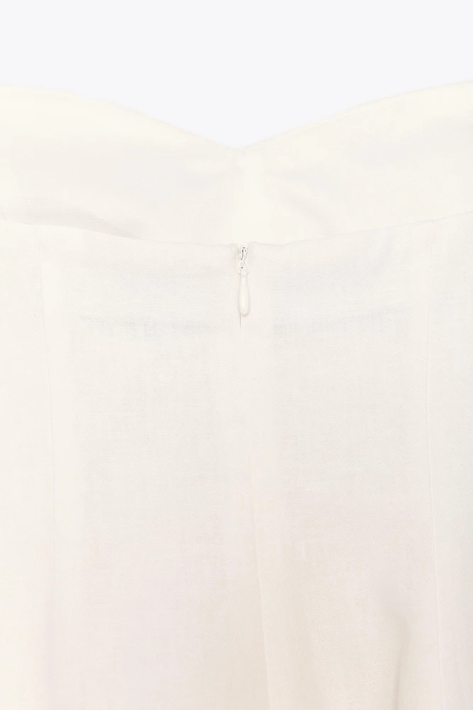 STRAPLESS LINEN TOP