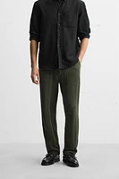STRIPED TEXTURED PANTS